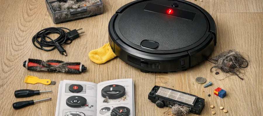 Haeufige Fehler bei Saugrobotern erkennen und selbst beheben